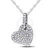 Amour 1 10 CT Diamond TW Heart Pendant With Chain 10k White Gold GH I2