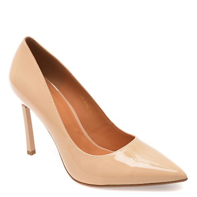Pantofi eleganti EPICA nude, E19070, din piele naturala lacuita