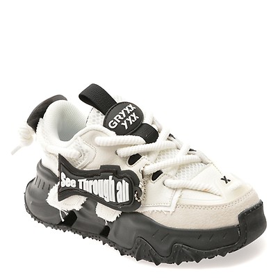 Pantofi sport GRYXX alb-negru, 351216, din material textil
