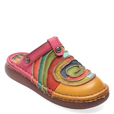 Papuci GRYXX multicolor, Y3758, din piele naturala