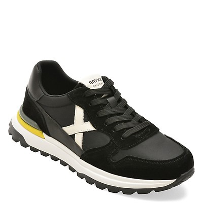 Pantofi sport GRYXX negri, 58636, din material textil si piele naturala