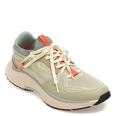 Pantofi sport PEPE JEANS verzi, MS60019, din material textil