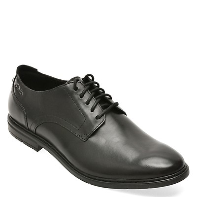 Pantofi eleganti CLARKS negri, BANBURY DERBY, din piele naturala