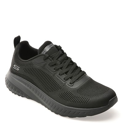 Pantofi sport SKECHERS negri, BOBS SQUAD CHAOS, din material textil