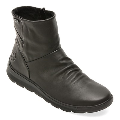Ghete RIEKER negre, Z0066, din piele naturala