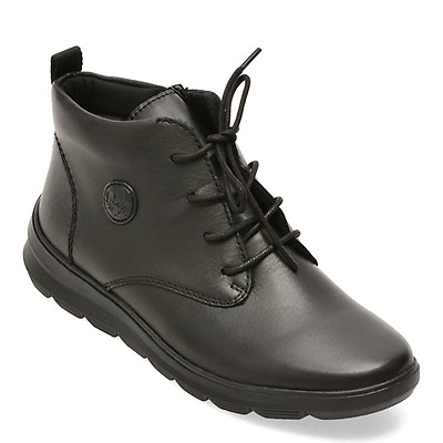 Ghete RIEKER negre, Z0022, din piele naturala