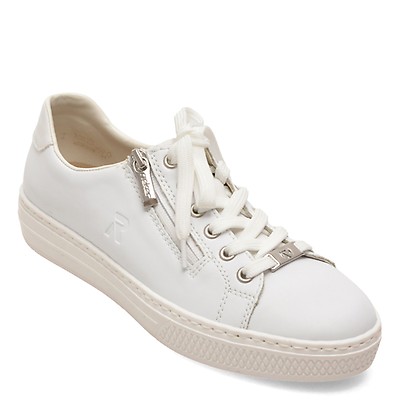 Pantofi sport RIEKER albi, L59L1, din piele naturala