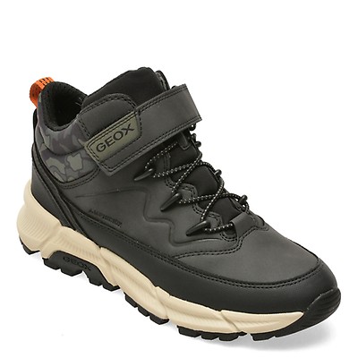 Ghete GEOX negre, J36LCG, din piele ecologica