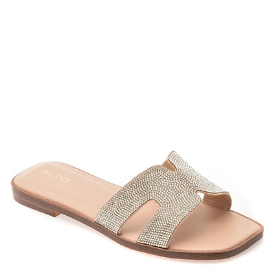 Papuci ALDO bej, ITSANDAL 271, din material textil