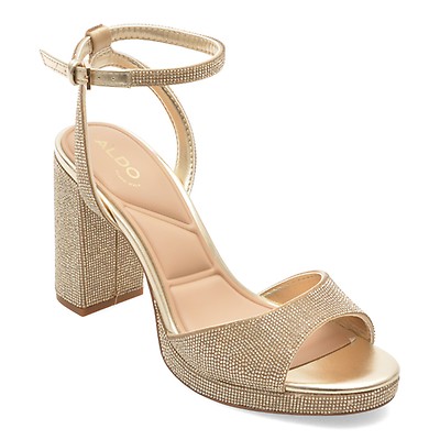 Sandale elegante ALDO aurii, ALLURING 741, din piele ecologica