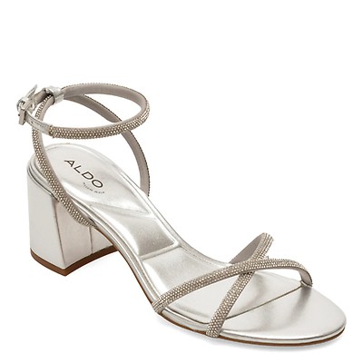 Sandale elegante ALDO argintii, BOUCLIETTE 040, din piele ecologica