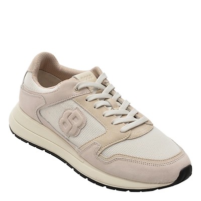 Pantofi sport BOSS albi, 4612, din material textil si piele naturala