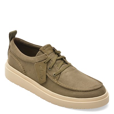 Mocasini CLARKS kaki, POLDEN MOC, din material textil