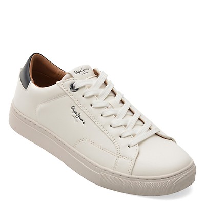 Pantofi sport PEPE JEANS albi, MS0048, din piele ecologica