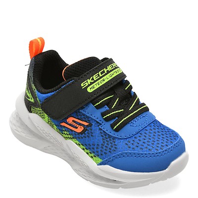 Pantofi sport SKECHERS albastri, METEOR-LIGHTS 2.0, din material textil