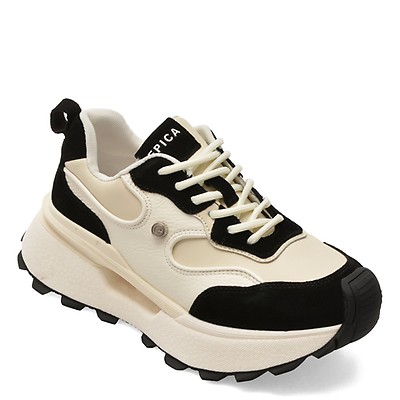Pantofi sport EPICA alb-negru, 5371, din piele naturala