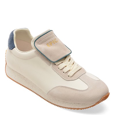 Pantofi sport EPICA albi, 59635, din piele naturala