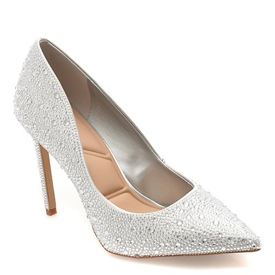 Pantofi eleganti ALDO argintii, STESSY 2.0, din material textil