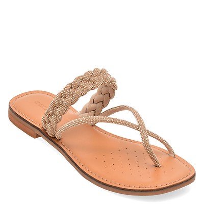 Papuci GEOX nude, D65YMJ, din piele ecologica