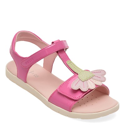 Sandale GEOX fucsia, J65P1C, din piele ecologica lacuita