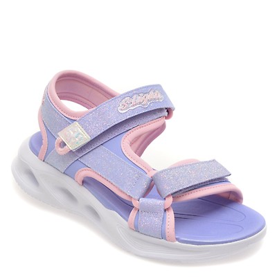 Sandale SKECHERS mov, SOLA GLOW , din piele ecologica
