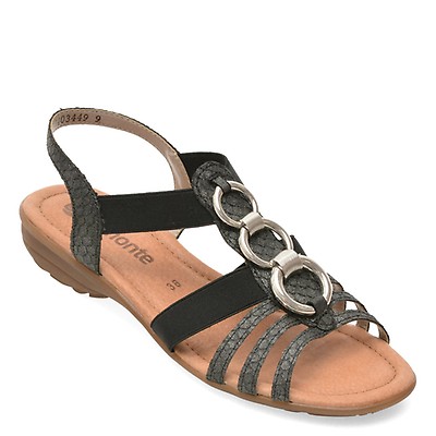 Sandale REMONTE negre, R3605, din piele ecologica