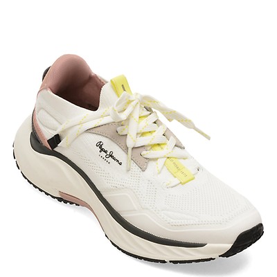 Pantofi sport PEPE JEANS albi, LS60053, din material textil