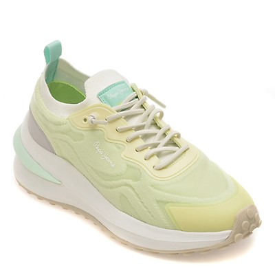 Pantofi sport PEPE JEANS verzi, LS60052, din material textil