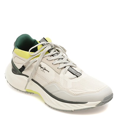Pantofi sport PEPE JEANS albi, MS60019, din material textil