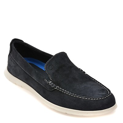 Mocasini CLARKS bleumarin, FLEXWAY STEP, din piele intoarsa