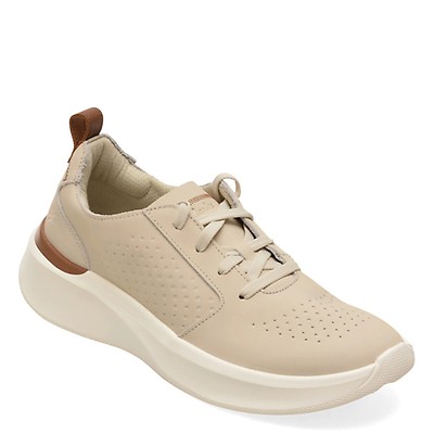 Pantofi sport CLARKS albi, SOLEVANA STYLE, din nabuc