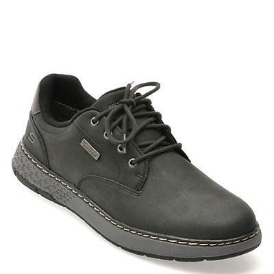 Pantofi sport SKECHERS negri, GARLAN, din piele ecologica