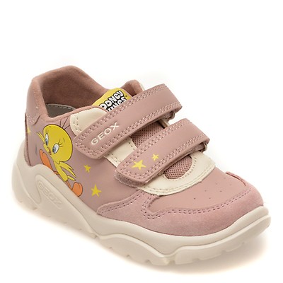 Pantofi sport GEOX roz, B665QA, din piele ecologica