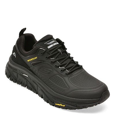 Pantofi sport SKECHERS negri, ARCH FIT ROAD WALKER, din piele naturala