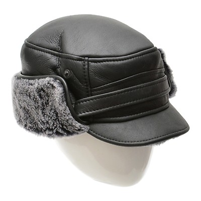 Caciula KLOP neagra, 13K, din piele naturala