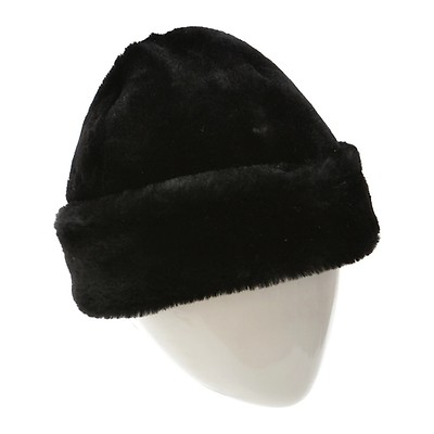 Caciula KLOP neagra, 06MUTON, din piele naturala