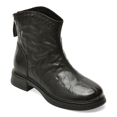 Ghete IMAGE negre, 9158, din piele naturala