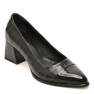 Pantofi eleganti EPICA negri, 3512404, din piele croco