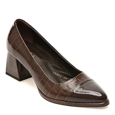 Pantofi eleganti EPICA maro, 3512404, din piele croco