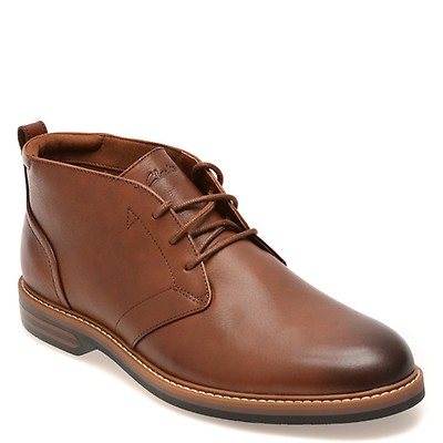 Ghete elegante CLARKS maro, ALDWIN 2 CHUKKA, din piele naturala
