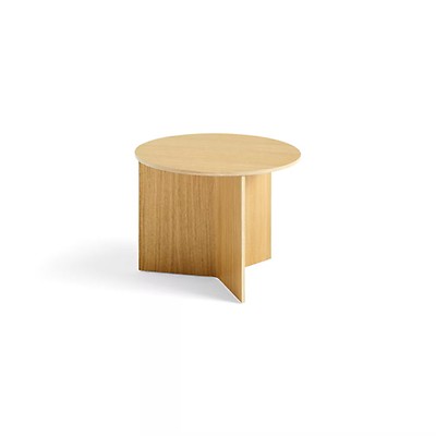 Slit Wood Coffee Table Round Ø65 Lacquered Oak | AndLight
