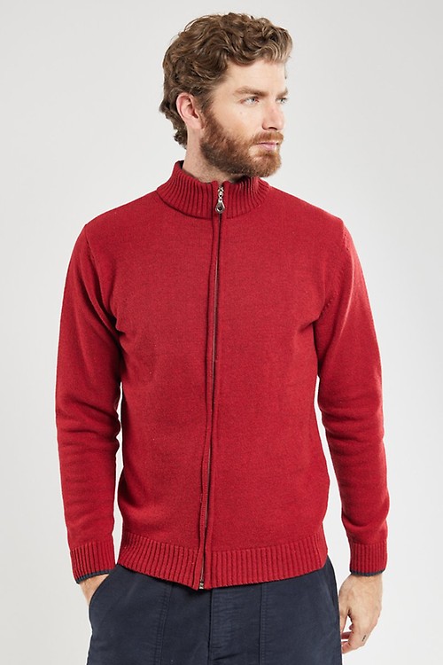 Mens red sale zipper cardigan