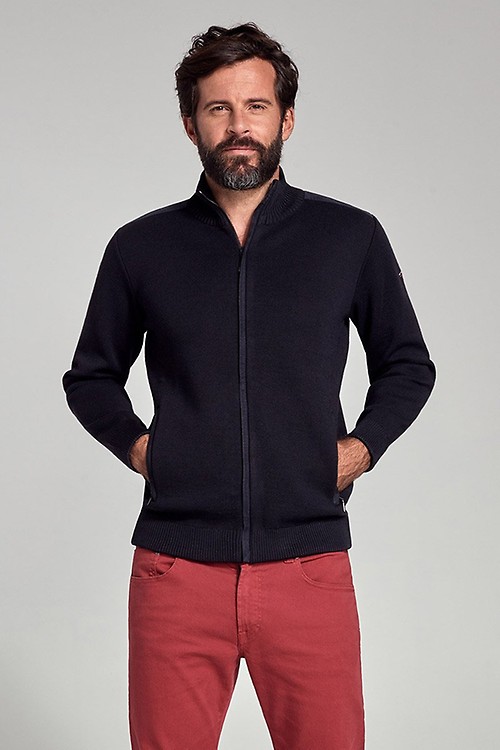 Full zip cardigan wool