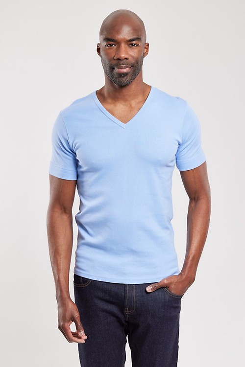 Plain V neck T shirt organic cotton