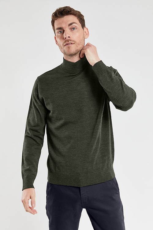 pull chaud en laine col montant GUY DE BERAC rouge R1387