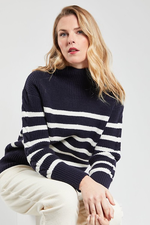 Pull col montant online zippé femme