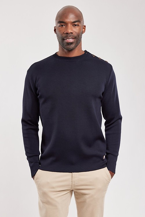 Navy fisherman cheap jumper