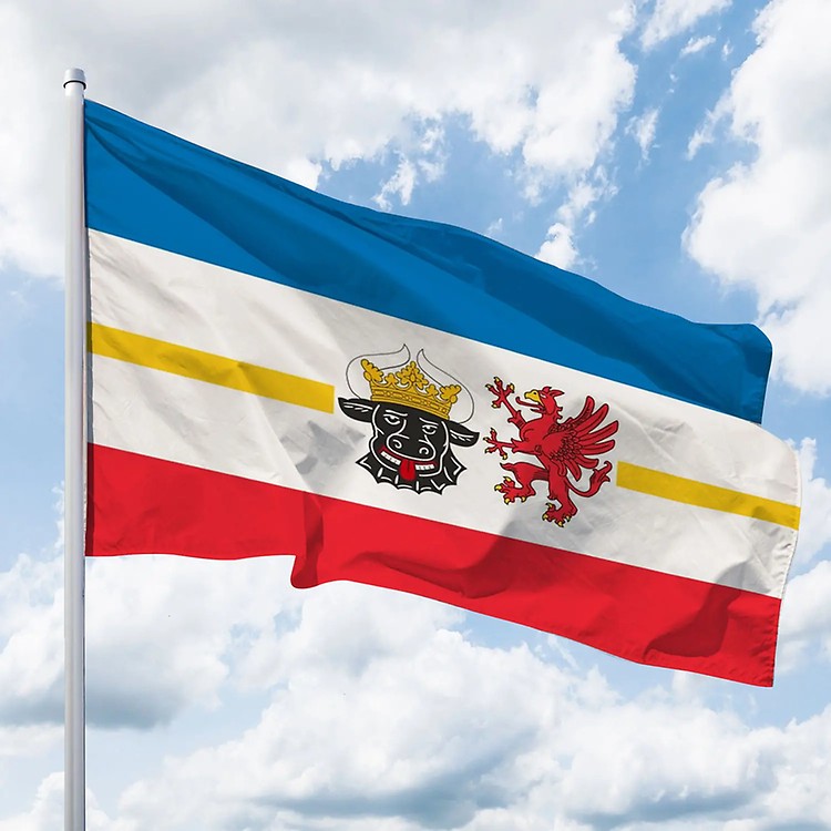 KÖNIGSBANNER Landesflagge Brandenburg 60x90cm – Deutsche Manufaktur, Doppelt Gesäumt, Wetterfest & Langlebig