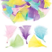 Baker Ross AR245 Mini Quill Feathers Value Pack - Pack of 80, Ideal for Kids' Arts and Crafts, Sensory Stimulation