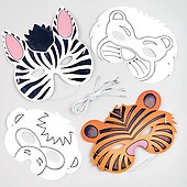 Rainforest Animal Colour-in Masks (Pack of 10) Design Your Own